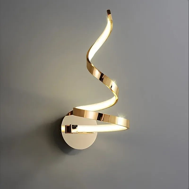 Afralia™ Modern Spiral Wall Lamp Iron Sconce for Living Bedroom Background Lighting