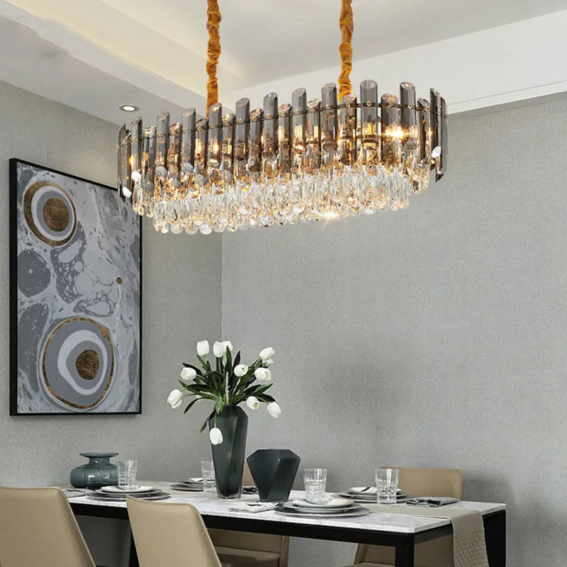 Afralia™ Modern Crystal Chandelier for Living Room Dining Hall Home Decor