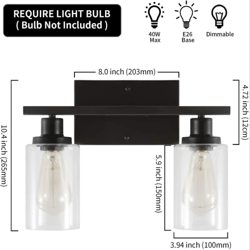 Afralia™ Vintage Industrial Wall Sconce Light with Clear Glass Shade for Living Room & Kitchen