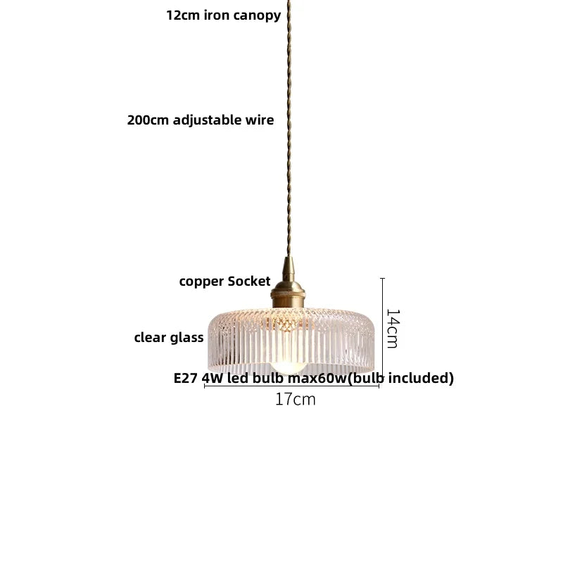 Afralia™ Copper Canopy LED Pendant Light Fixture Green Glass Hanging Lamp