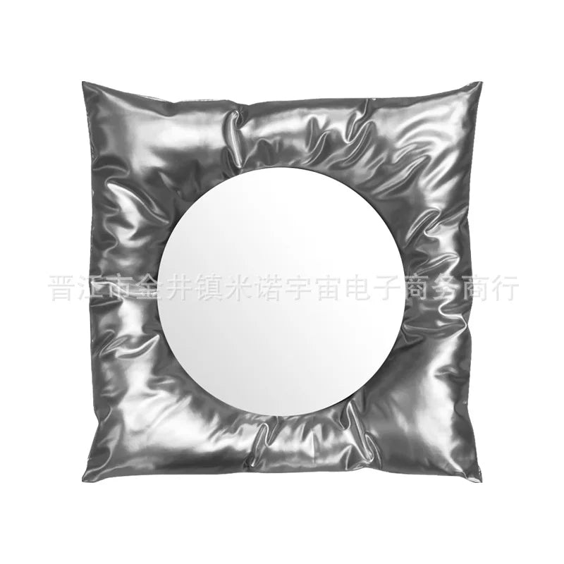 Afralia™ Metal Style Pillow Mirror with LED Light for Stylish Home Decor