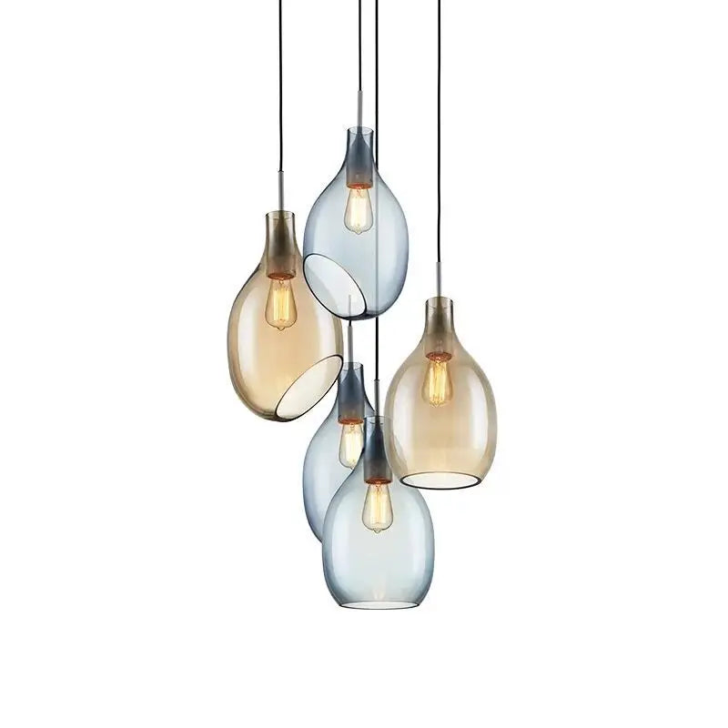 Afralia™ Glass Pendant Lights: Modern Wine Bottle Lamps for Living Room, Bedroom, Kitchen