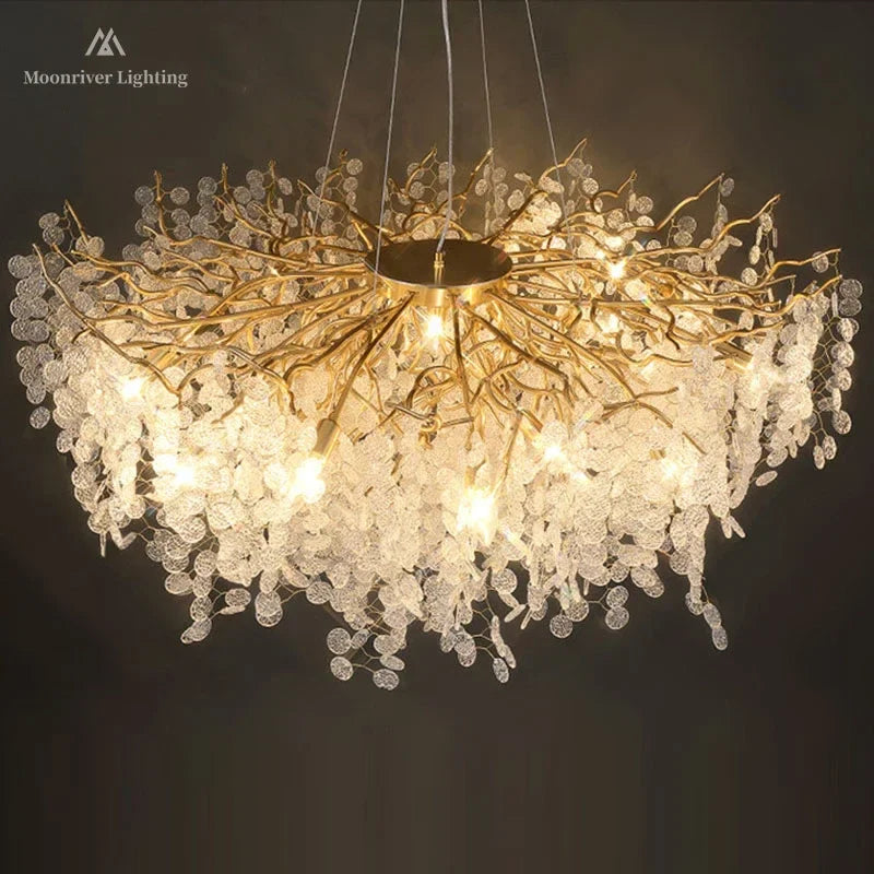 Afralia™ Gold Tree Branch Chandelier: Elegant European Style Pendant Light for Home Decor