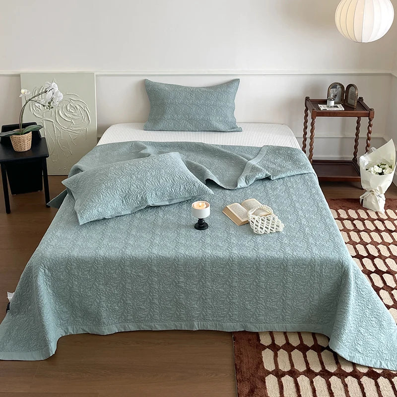 Afralia™ Cotton Quilted Bedspread Set With Pillowcases