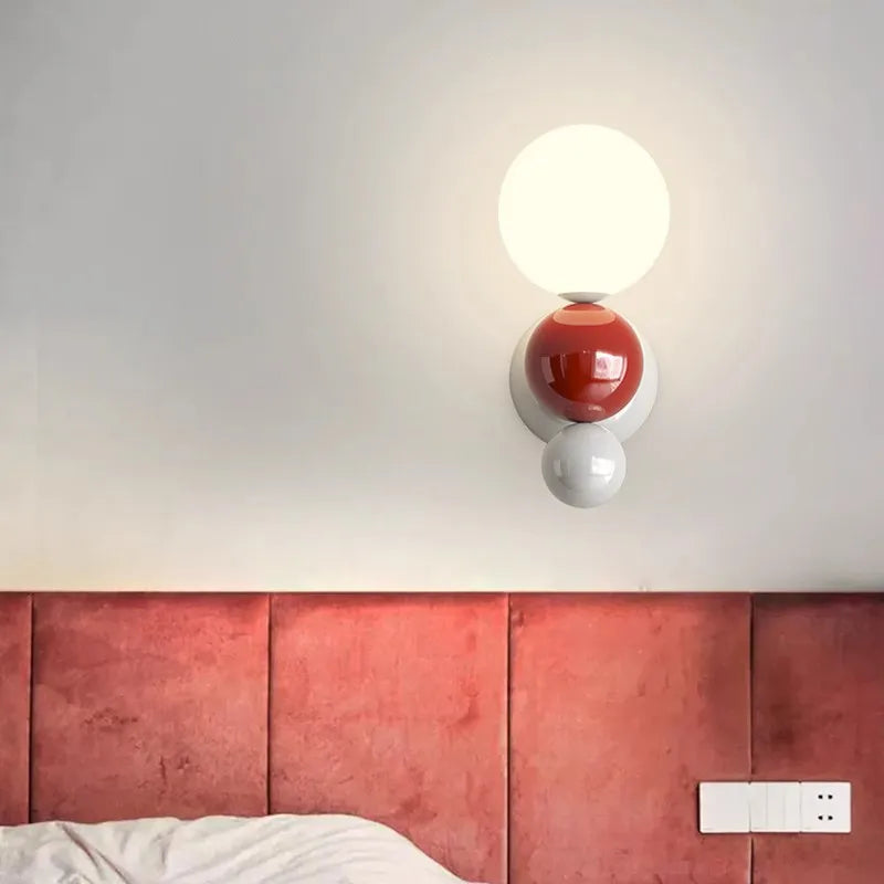 Afralia™ Pearl Nordic LED Wall Lamp: White Contrasting Light for Living Room, Bedroom & Study