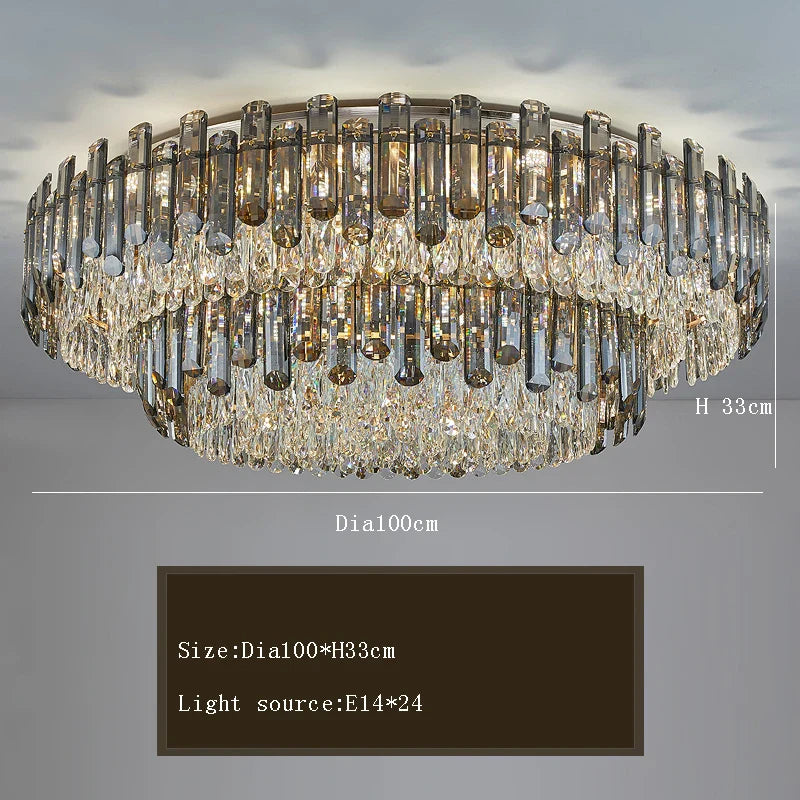 Afralia™ Nordic Luxury Round Vintage Ceiling Light for Living Room