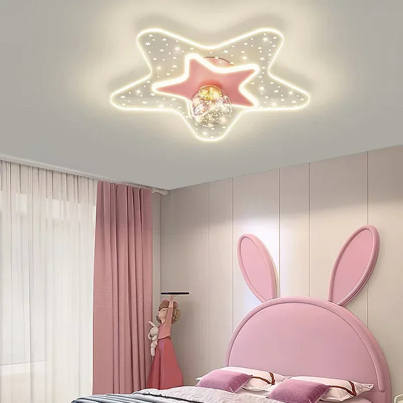Afralia™ Modern Star LED Ceiling Lights for Living Room Bedroom Children's Room Nursery Lighting