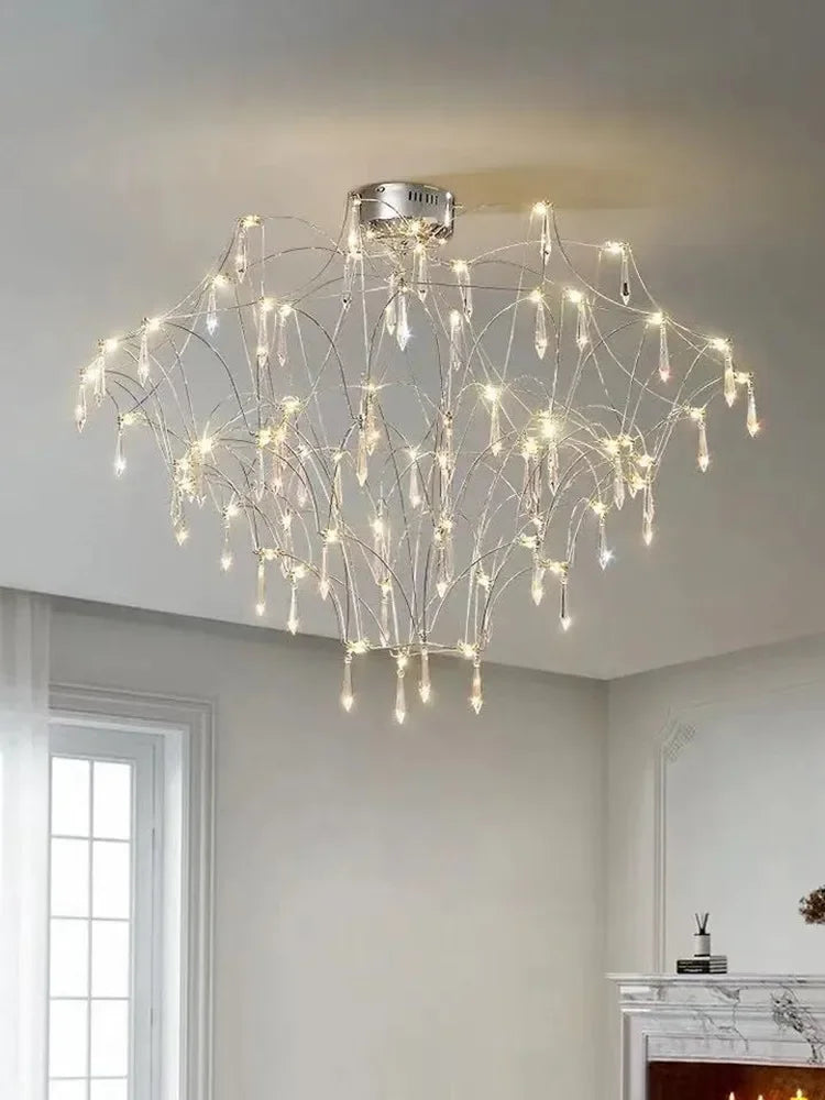 Afralia™ Deluxe Crystal Star Lamp: Designer LED Lighting for Modern Living Room & Villa