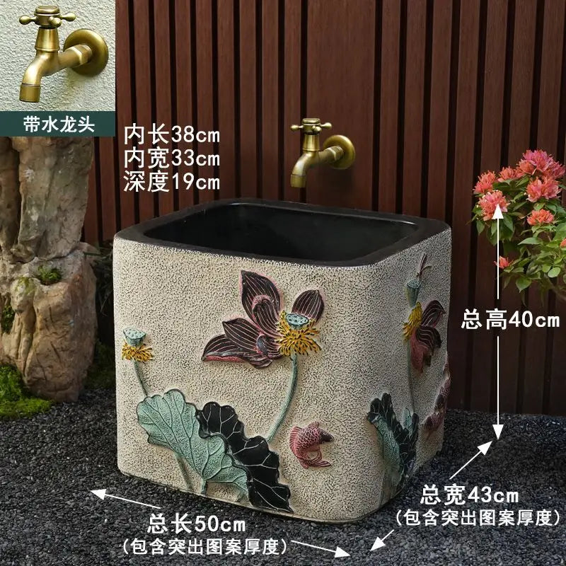 Afralia™ Outdoor Hand Washing Pool for Courtyard, Balcony, and Household Cleaning