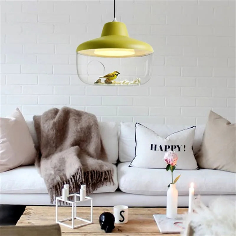 Afralia™ Glass Pendant Lamp: Nordic Style LED Hanging Light for Living Room & Cafe