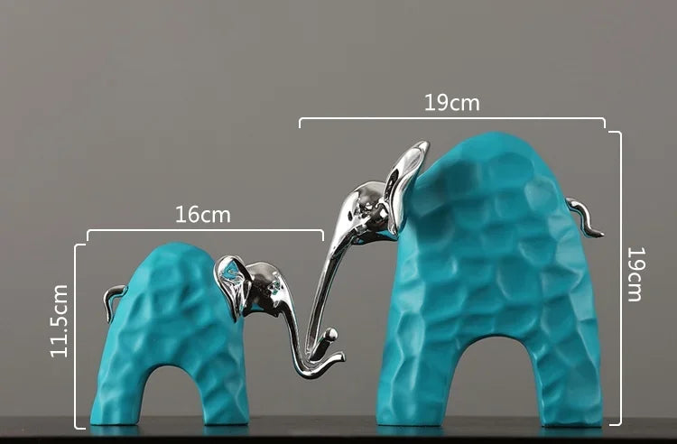 Afralia™ Elephant Mother-calf Golden Resin Sculpture Figurine