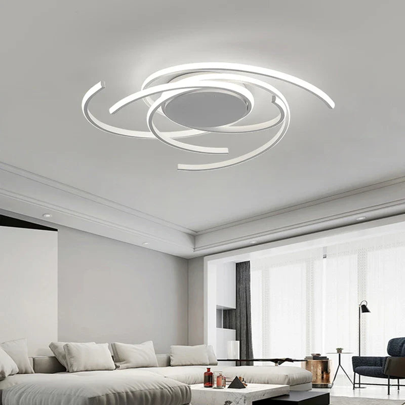 Afralia™ Modern LED Ceiling Lights with Remote Control, Aluminum Home Decor for Living Room