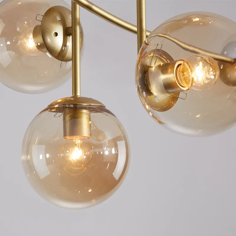 Afralia™ Magic Bean Glass LED Chandelier - Nordic Modern Minimalist Luxury Ceiling Lamps