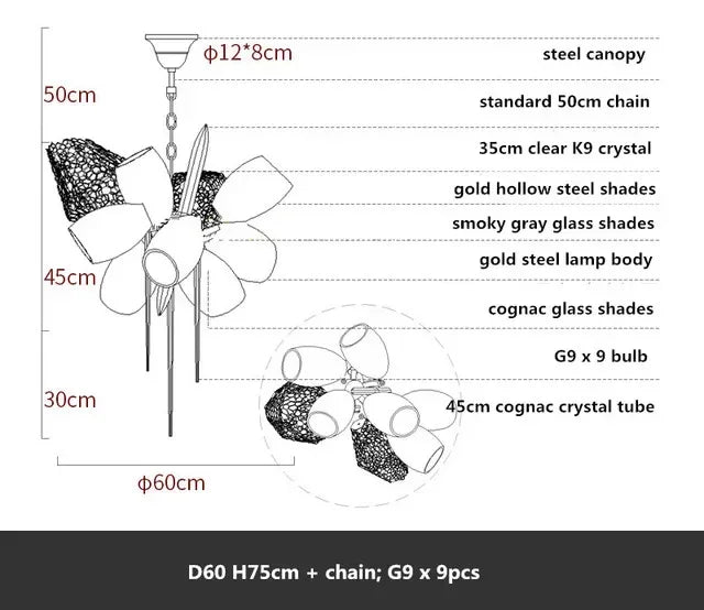 Afralia™ Nordic Villa Glass Pendant Lights Living Room Hotel Hall Hanging Lamp