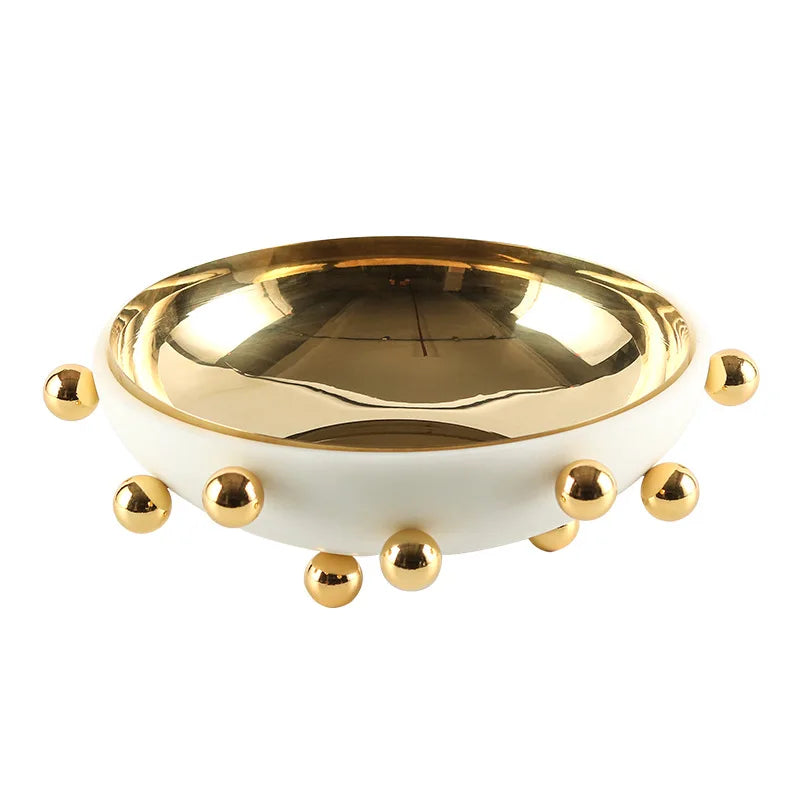 Afralia™ Geometric Sphere Fruit Bowl Round Tray Home Decoration Storage Container