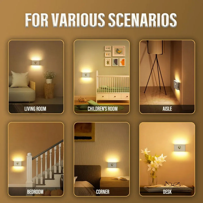 Afralia™ Induction Night Light USB Rechargeable Motion Sensor Wall Lamp