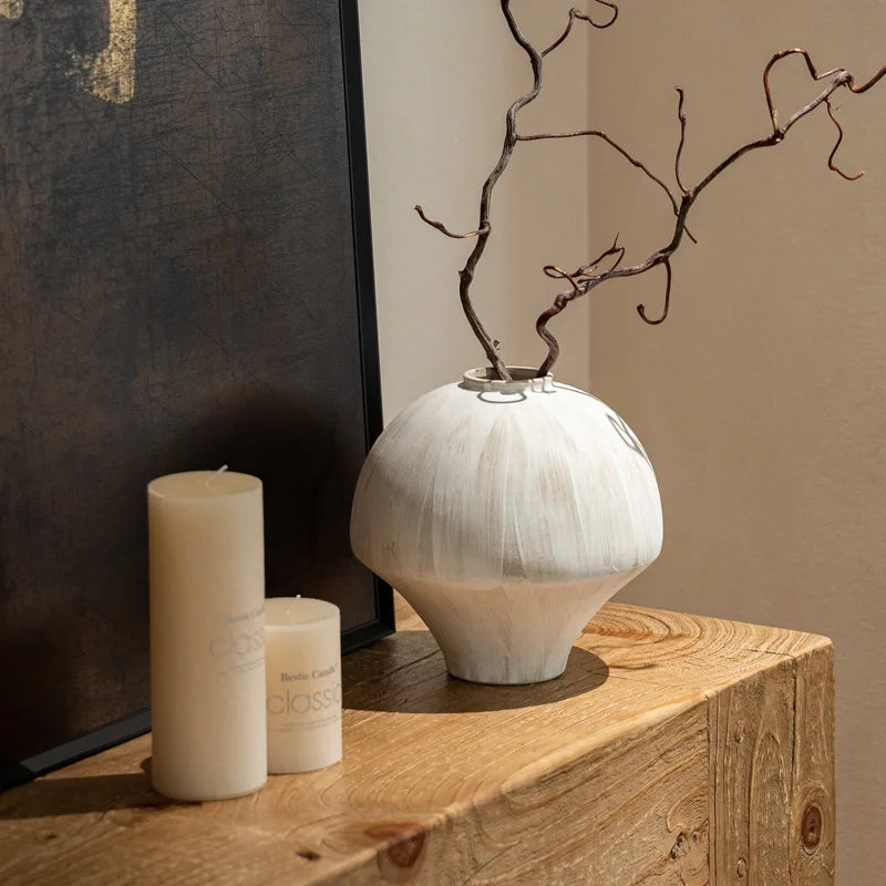 Afralia™ Chinese-style Retro Porcelain Vase Handmade Flower Vase Artistic Home Decoration