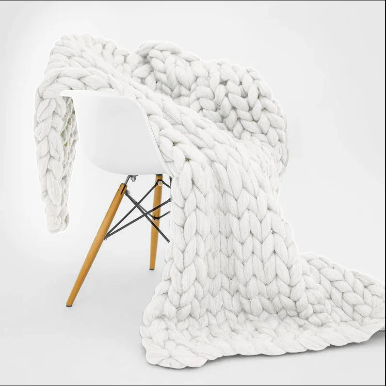 Afralia™ Wool Knit Newborn Blankets for Photography Props, Handwoven Thick Blankets for Spring-Autumn