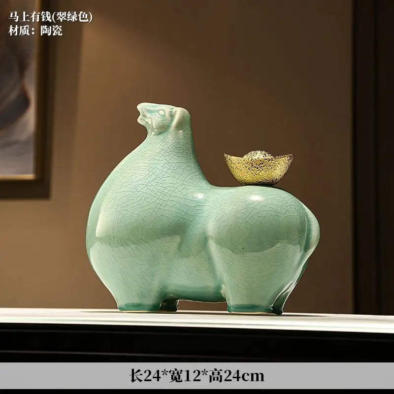 Afralia™ Horse Sculpture Figurine for Home Decor & Tabletop Ornament