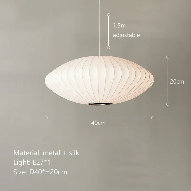 Afralia™ Silk Chandelier LED Pendant Lamp for Dining Room and Bedroom