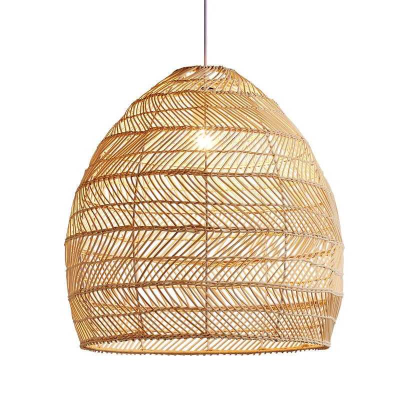 Afralia™ Rattan Pendant Chandelier, E27 Bulb, Ceiling Hanging Light Fixture for Living and Dining Room