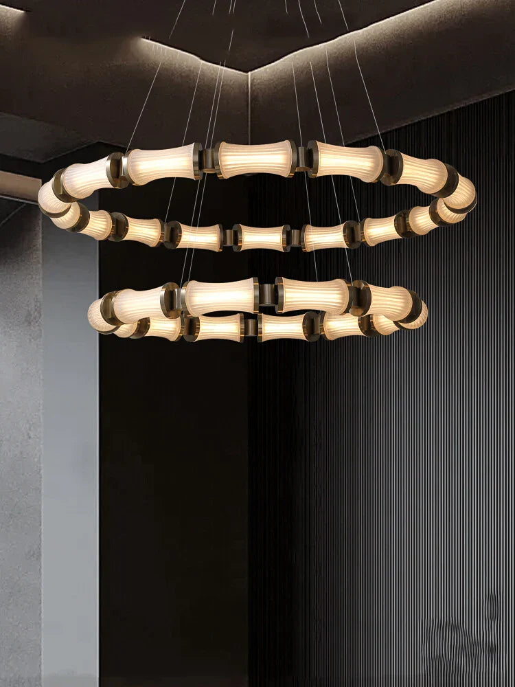 Afralia™ Modern Glass LED Ceiling Chandelier for Luxury Home Decor