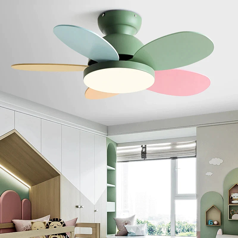 Afralia™ Modern Ceiling Fan Light with Control, Low Floor 110V 220V