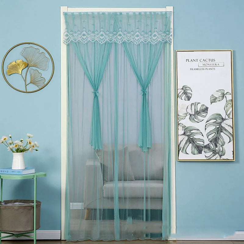 Afralia™ Lace Embroider Summer Insect Net Door Curtain for Living Room and Bedroom