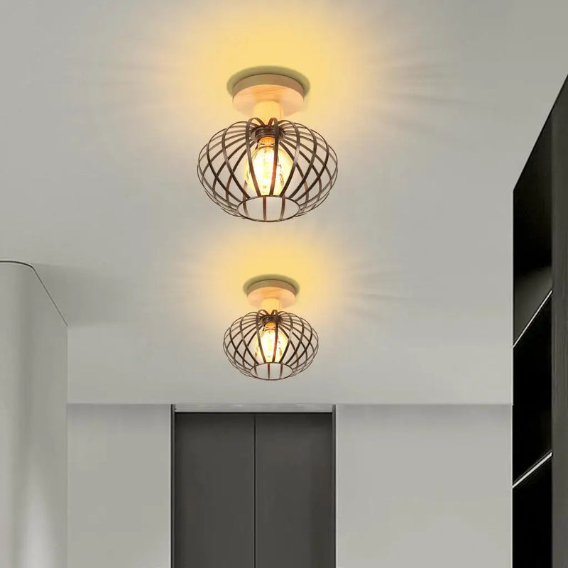 Afralia™ Wire Cage Ceiling Light for Kitchen Living Room Bar Restaurant