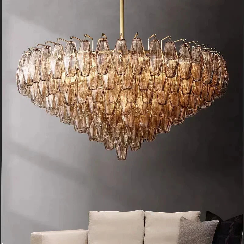Afralia™ Classical Large Copper Hanging Ceiling Lamps for Luxury Home Decor
