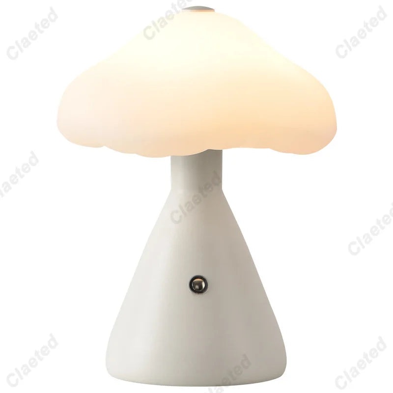 Afralia™ LED Mushroom Night Light Touch Switch Bedside Lamp Kid's Room Decor