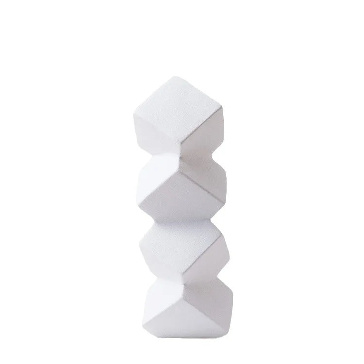 Afralia™ Geometric Square Sculpture Stack Figurine Home Decoration Accessory