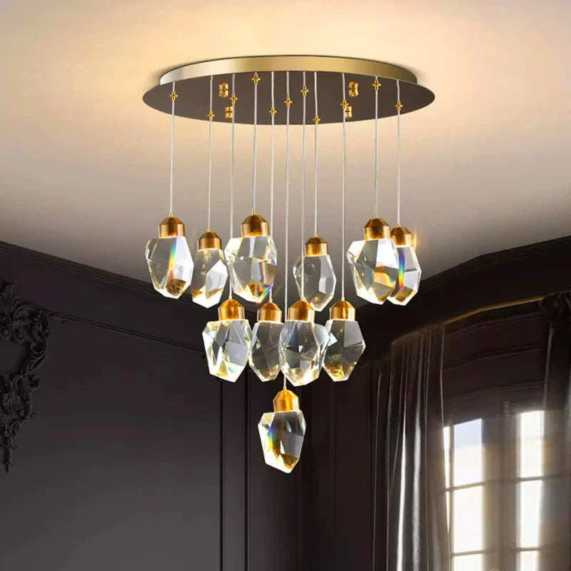 Afralia™ Crystal Chandelier: Luxury Pendant Light for Living and Dining Room