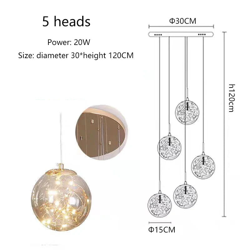 Afralia™ Modern Spiral Staircase Pendant Lamp for Living Room, Villa Loft, Restaurant LED Décor