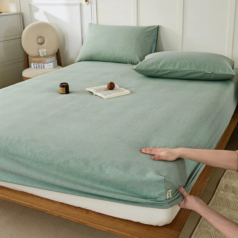 Afralia™ Coarse Cotton Queen Fitted Sheet: Comfortable, Durable Maternal Child Bedding