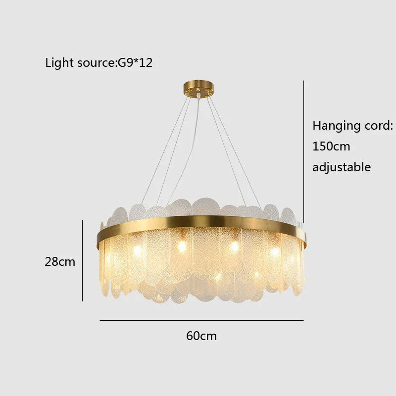 Afralia™ Glass Pendant Chandelier for Ceiling: Elegant LED Lighting for Bedroom and Home Decor