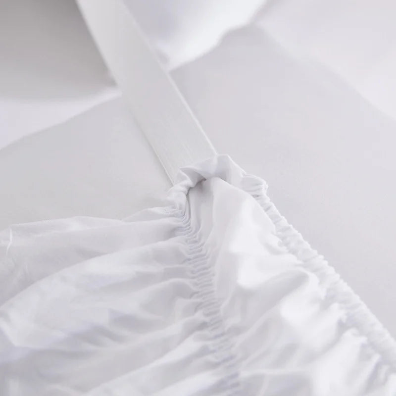 Afralia™ Solid Color Ruffles Elastic Bed Skirt - Washable Bedroom Decor Home Wrap Skirt