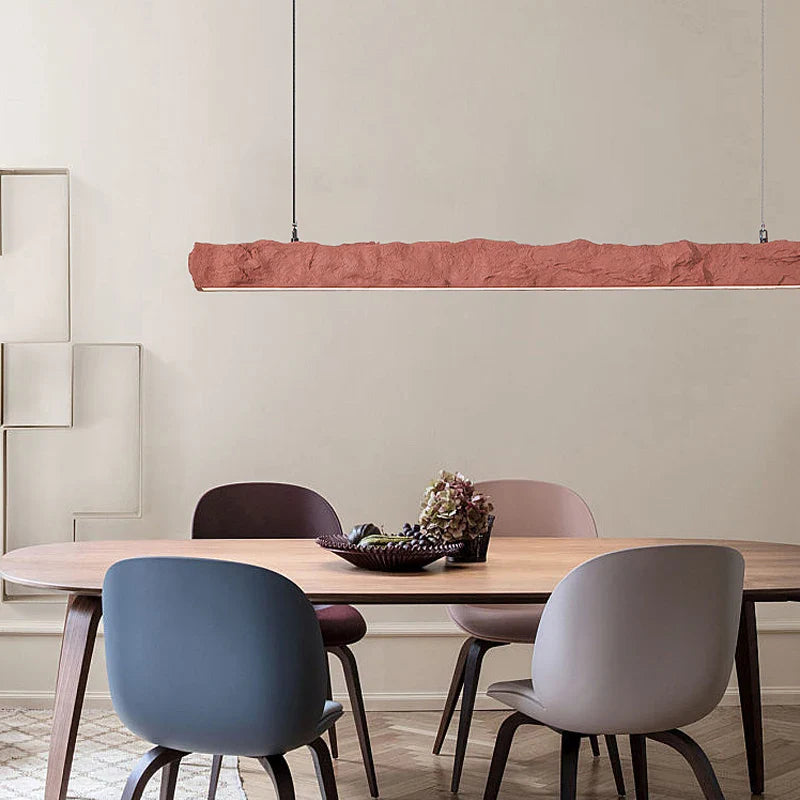 Afralia™ Wabi Sabi Led Strip Pendant Lights - Nordic Minimalist Dining Room Chandelier