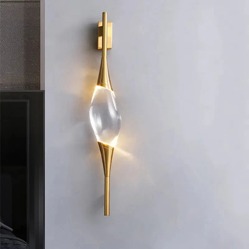 Afralia™ Wall Light Brass Crystal LED Sconces Indoor Fixtures Luxe Up Down Lighting