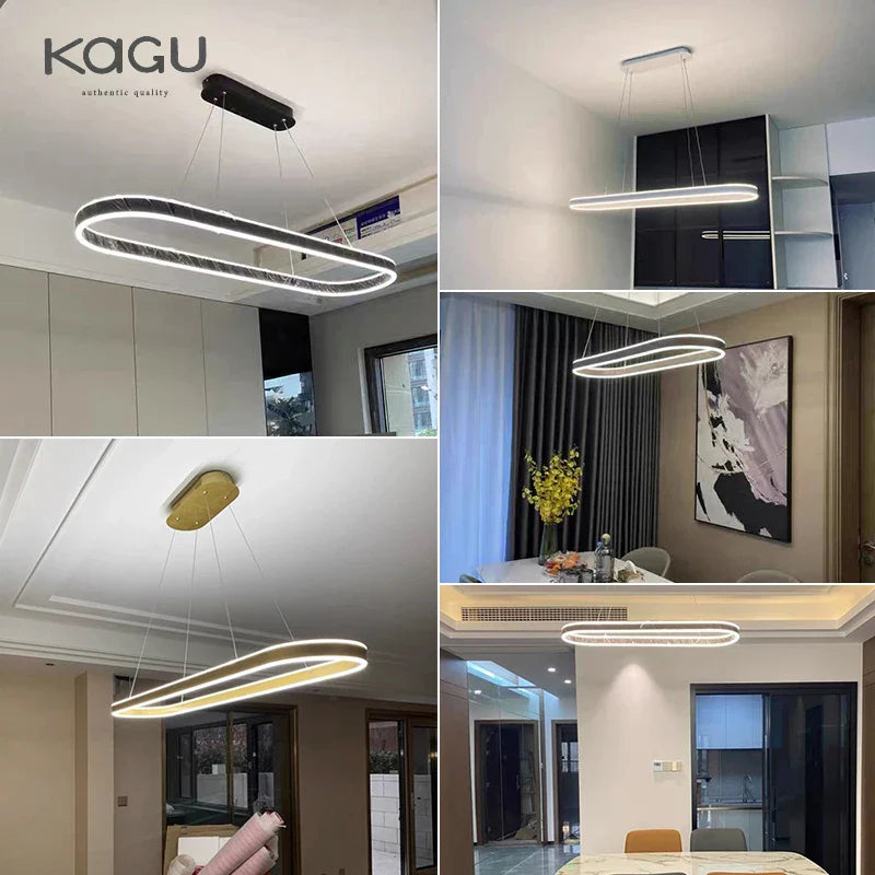 Afralia™ LED Aluminum Ceiling Chandelier for Kitchen Living Room Modern Nordic Design