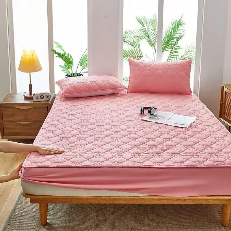 Afralia™ Waterproof Quilted Fitted Sheet Set with Deep Pockets and Silky Touch