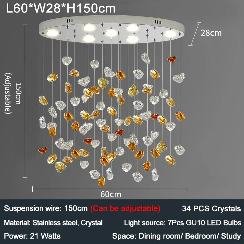 Afralia™ LED Crystal Chandelier: Designer Art Luxury Lighting for Living Room, Kitchen & Restaurant