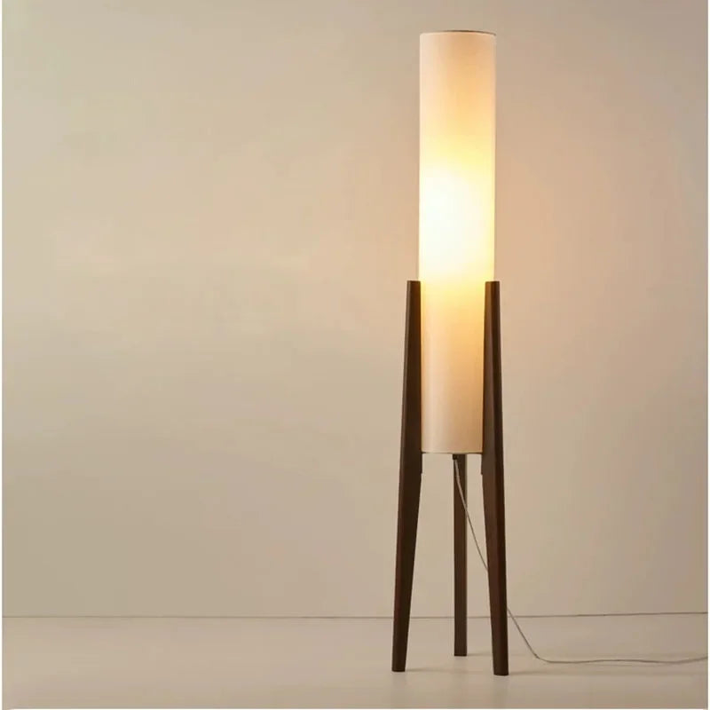Afralia™ Japanese Wood Floor Lamp Vintage LED for Retro Living Room, Bedroom, Study Room