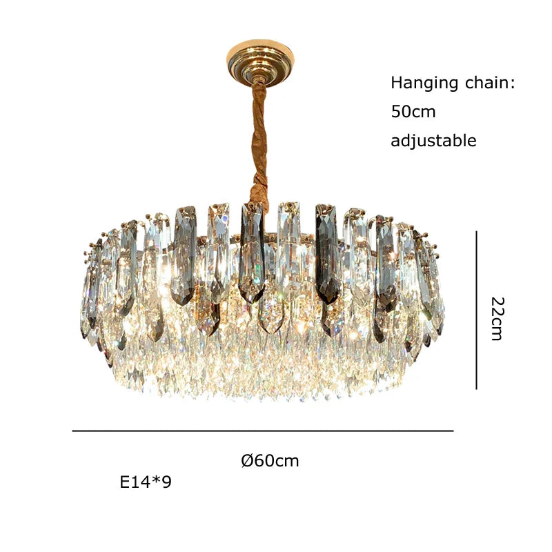 Afralia™ Crystal Modern Pendant Light: Luxury Indoor Fixture for Home Decor