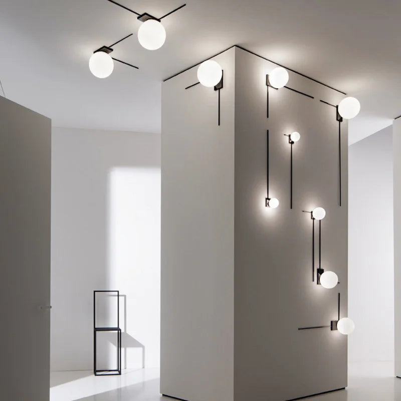 Afralia™ Glass Ball Wall Lights for Modern Home Decor and Artistic Lighting
