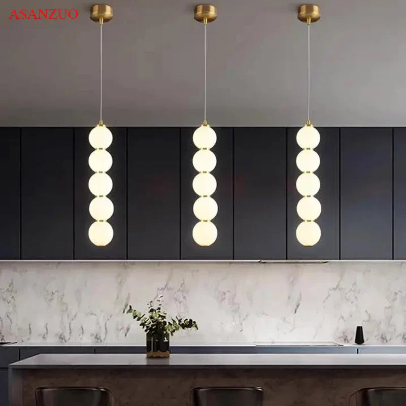 Afralia™ Glass Ball Pendant Lights - Modern Nordic LED Creative Hanging Lamp for Home Decor