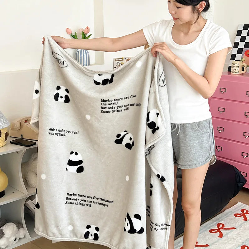 Afralia™ Double-Sided Thin Velvet Printed Blanket for Adults - Spring Autumn Bedding & Sofa Decor