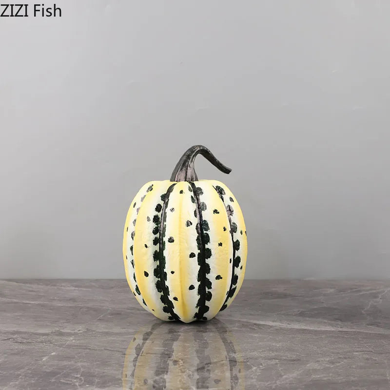 Black Speckled Pumpkin Sculpture for Desk Decor - Afralia™ Aesthetic Room Ornament