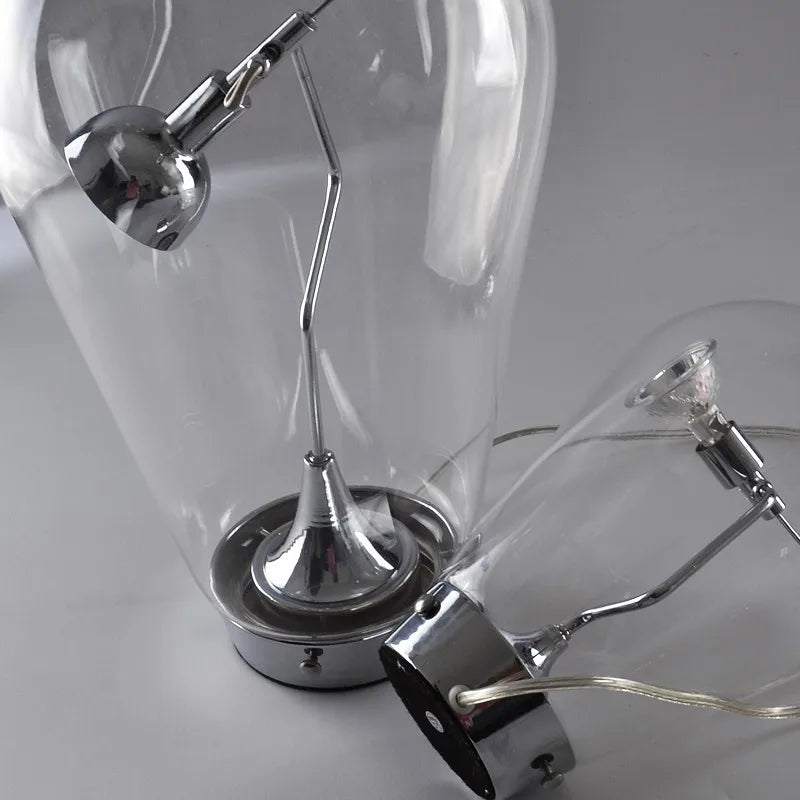 Afralia™ Lodes Blow Glass Table Light: Adjustable Modern Chrome Lamp for Home, Store, and Bar