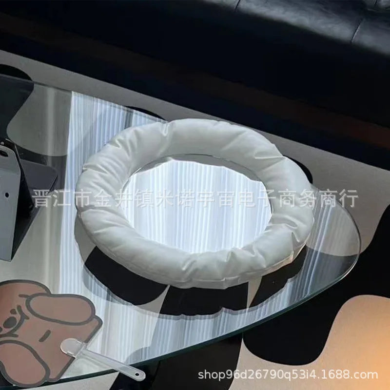 Afralia™ Metal Style Pillow Mirror with LED Light for Stylish Home Decor